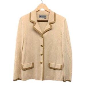 Mirabeau Collection Evening‎ Jacket Women’s 12 Beige Wool Rayon Button USA Chic